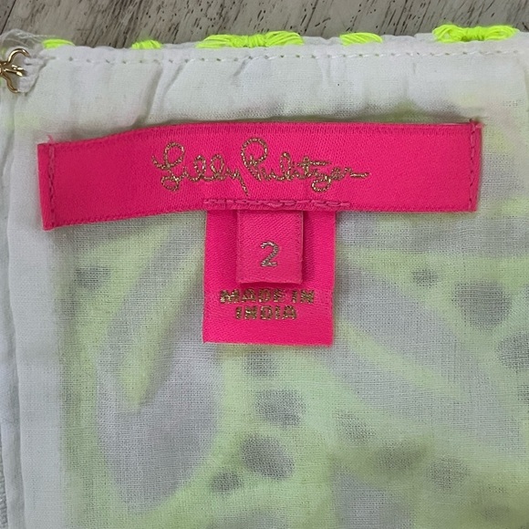 Lilly Pulitzer size 2 Mellie Eyelet tank Neon yellow/green eyelet - Picture 5 of 6